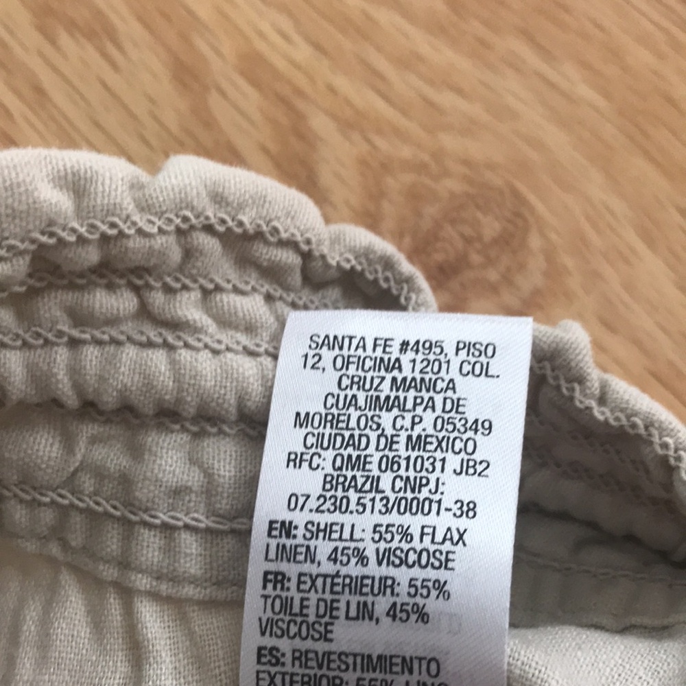 New! Roxy XS tan linen /cotton pants. - Picture 4 of 10